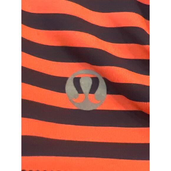 EUC - Lululemon Free To Be Tank Top in orange and navy striped pattern. Size 6 - Picture 6 of 7